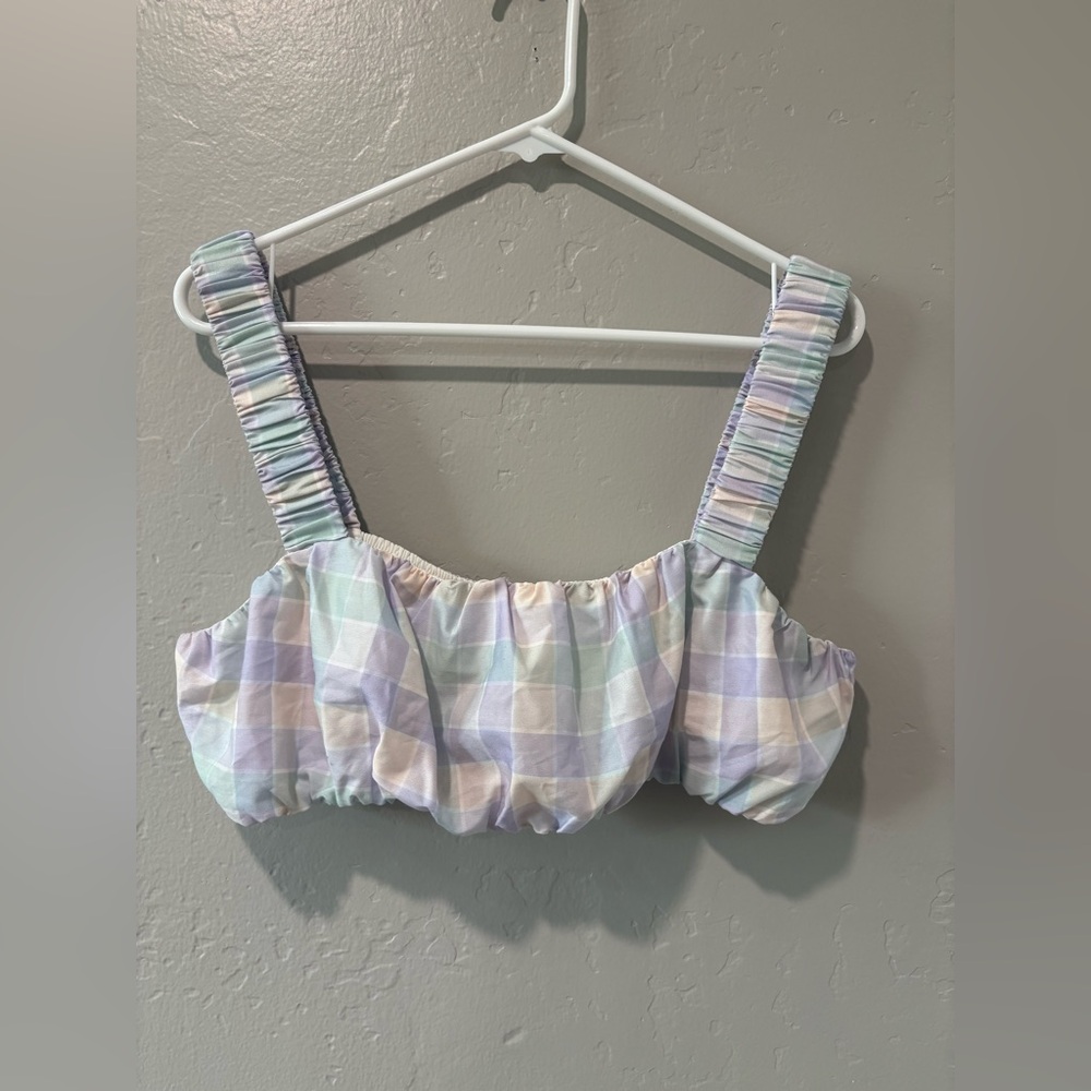 Storia Pastel Purple/Green/Yellow Tank Crop Top